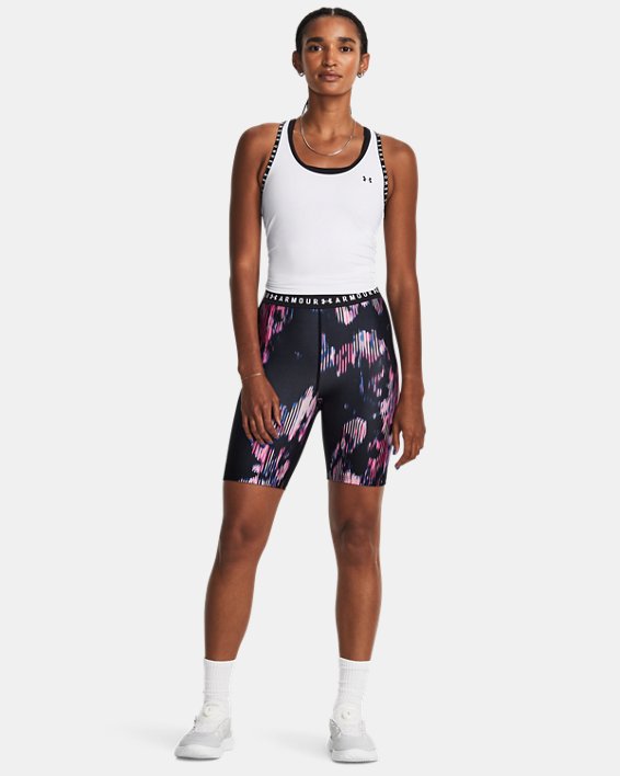 Women's HeatGear® Printed Bike Shorts, Pink, pdpMainDesktop image number 2